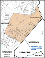 map of affected area