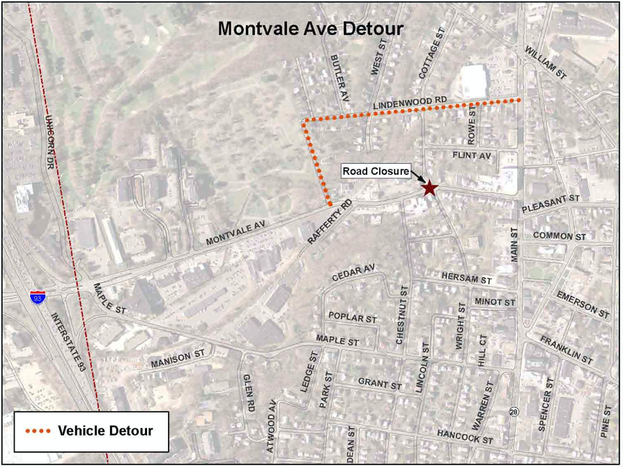 Montvale Ave Detour